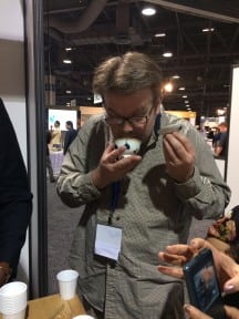 Geoff enjoying an extended sniff of the "Pocket Oolong" sampled at The Finest Brew booth.